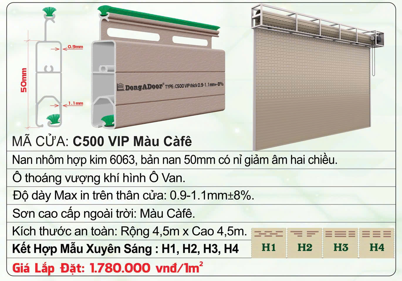 CỬA CUỐN KHE THOÁNG C500 VIP 