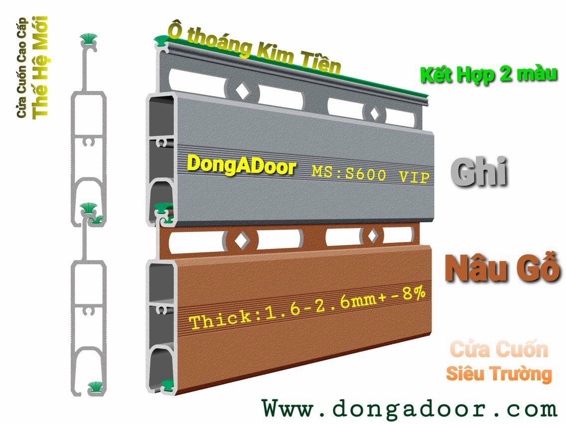 CỬA CUỐN KHE THOÁNG KIM TIỀN ĐÓN TÀI LỘC S600