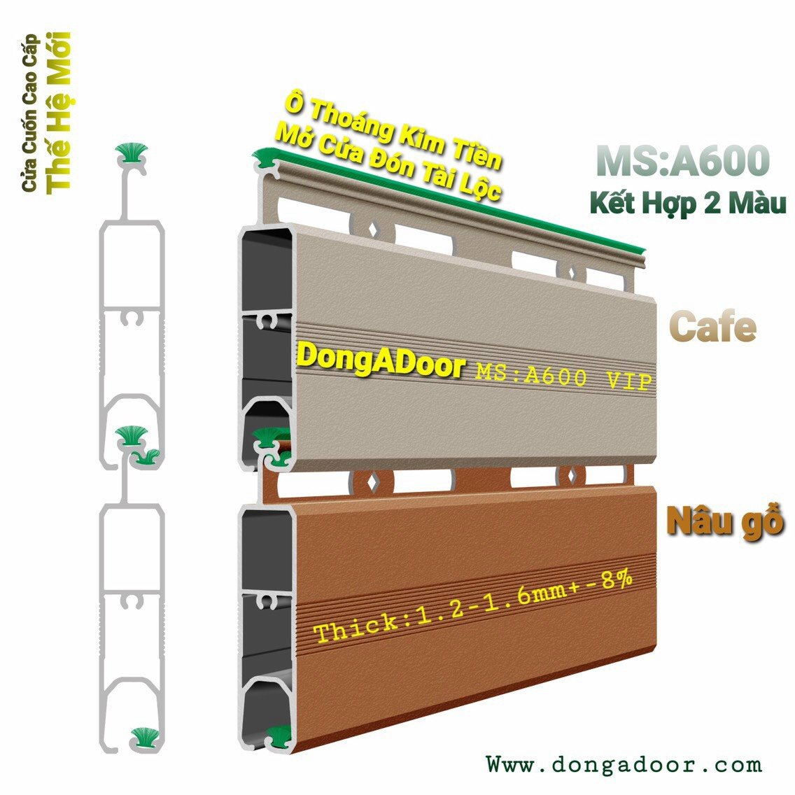 CỬA CUỐN KHE THOÁNG KIM TIỀN ĐÓN TÀI LỘC A600