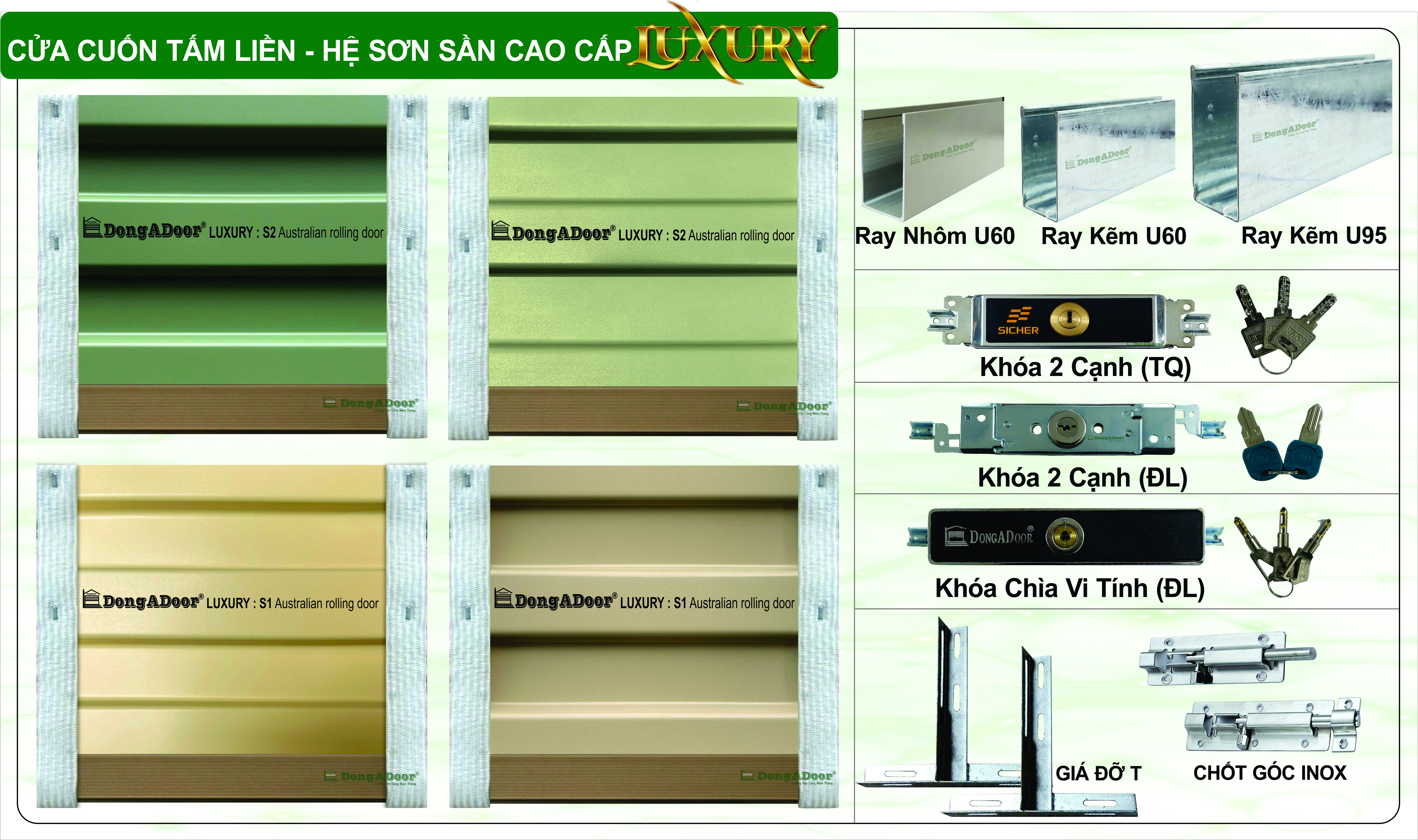CỬA CUỐN TẤM LIỀN LUXURY - S1 HỆ SƠN SẦN CAO CẤP  